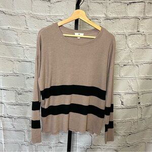 BP pullover sweater. Tan/Brown with black strips. Long sleeve